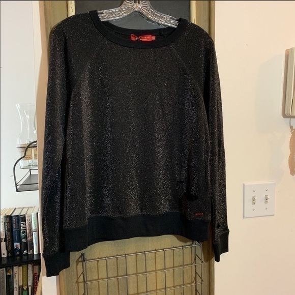 n:PHILANTHROPY Fuller Black Metallic Shimmer Sweatshirt Pullover Size Small - Picture 5 of 7